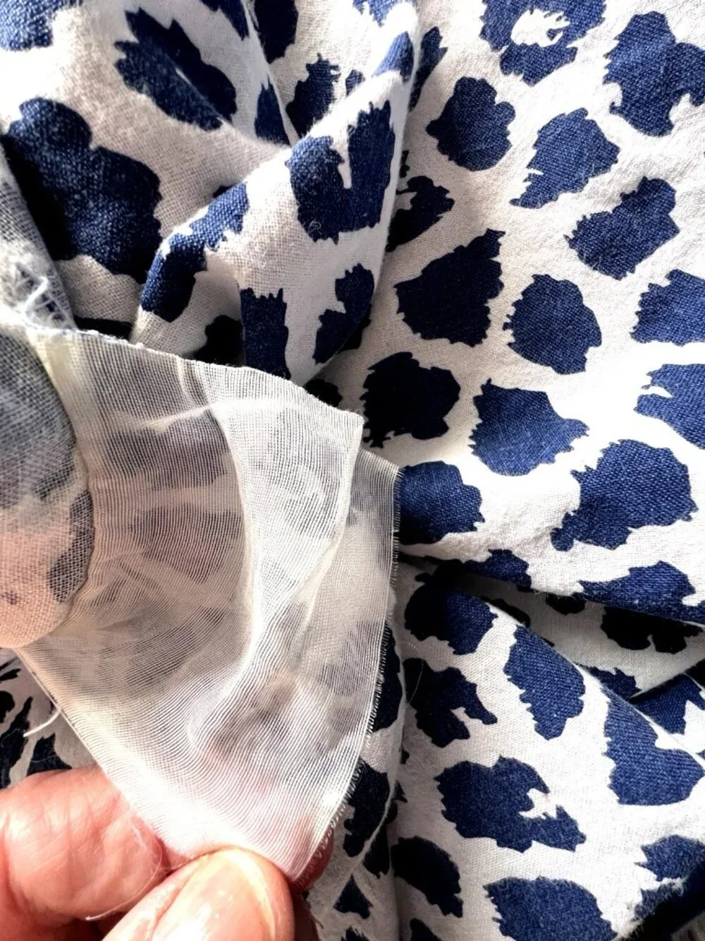PR Ikea KVASTFIBBLA Pillowcases BLUE Wht Animal Print Leopard Cheetah STD Cotton